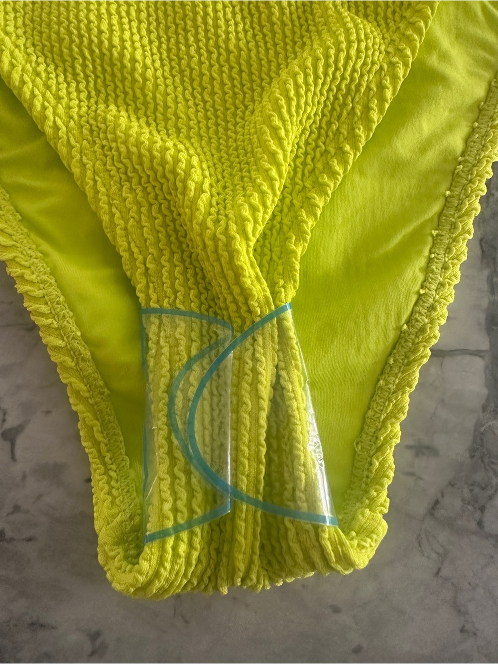 H&M Neon Yellow Textured Ribbed Bikini Set - Picture 4 of 5